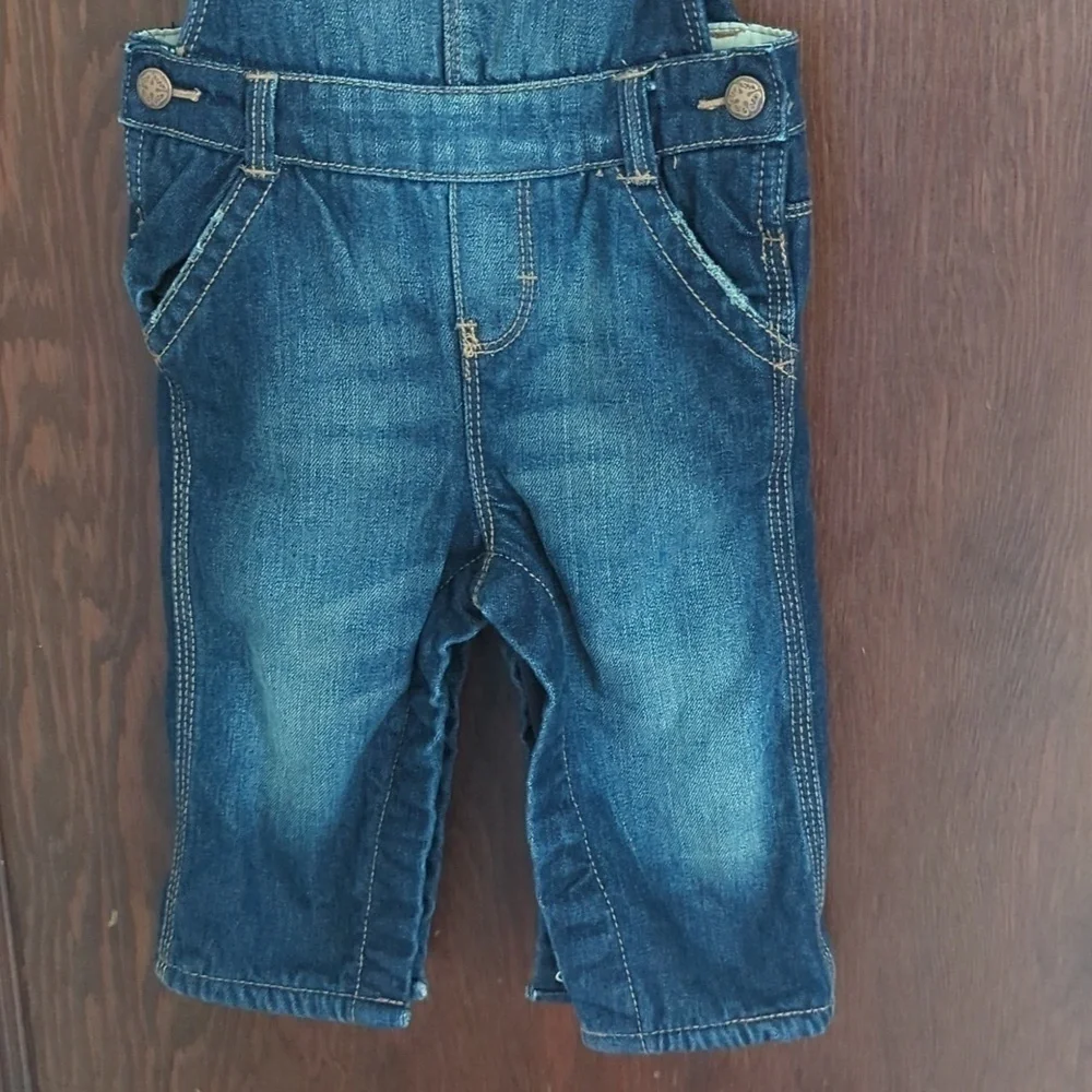 Oshkosh B'Gosh Fleece Lined Denim Overalls Size 12 Month